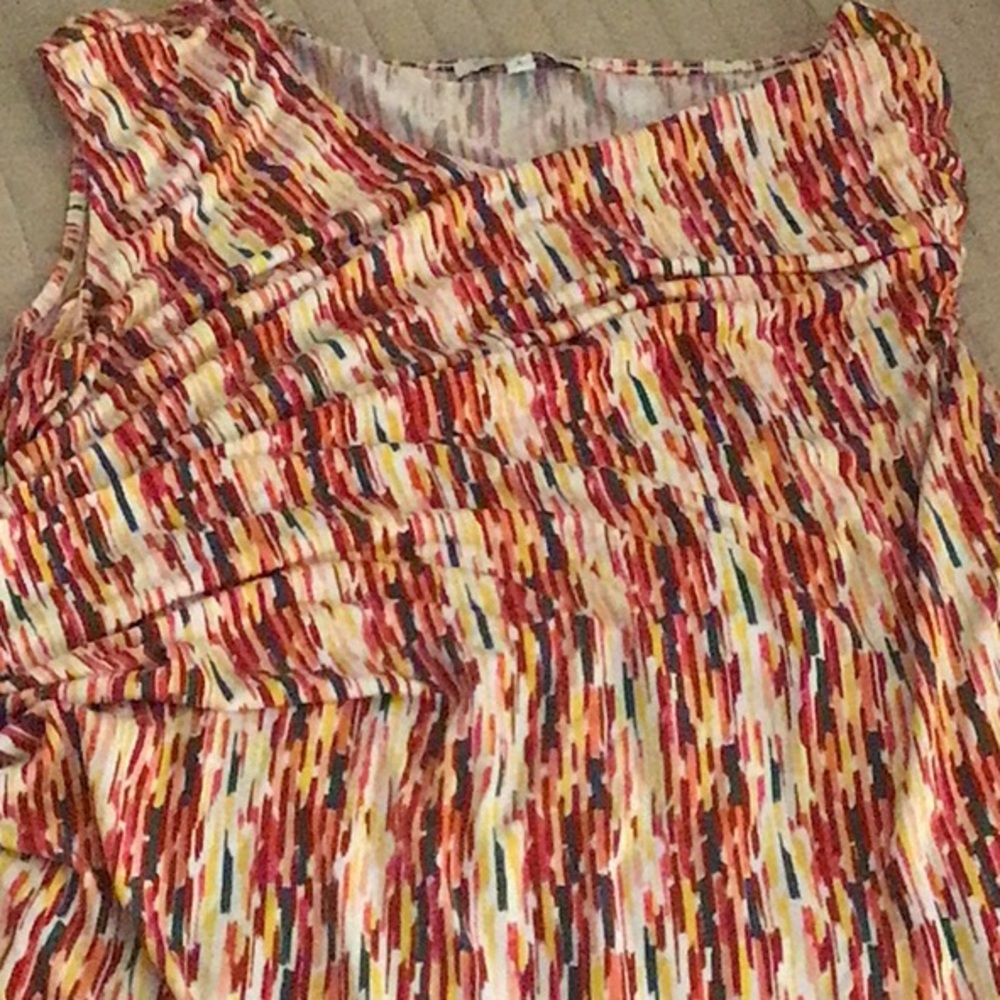 Chaus Red Pleated Sleeveless Tank Dress